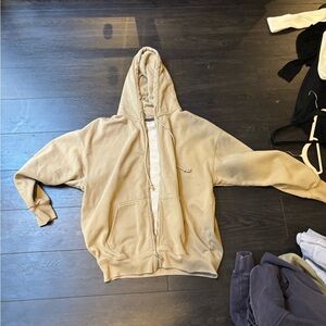Brandy Melville Tan Zip Up Sweater Comfortable Casual Wear